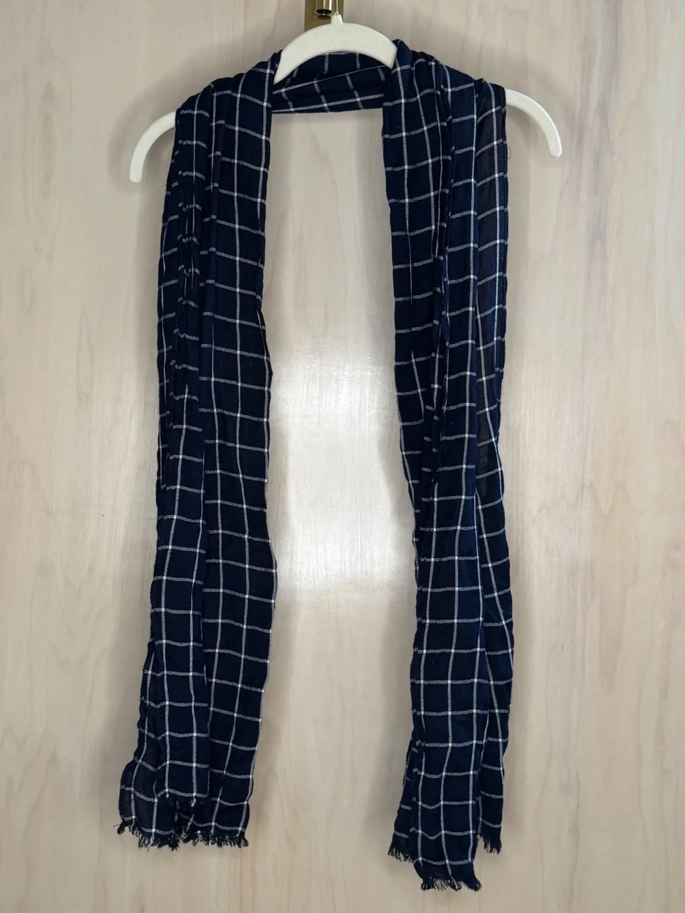 Charming Charlie Navy & White Windowpane Scarf Wrap